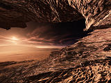 Cave at the north ridge Gale Crater